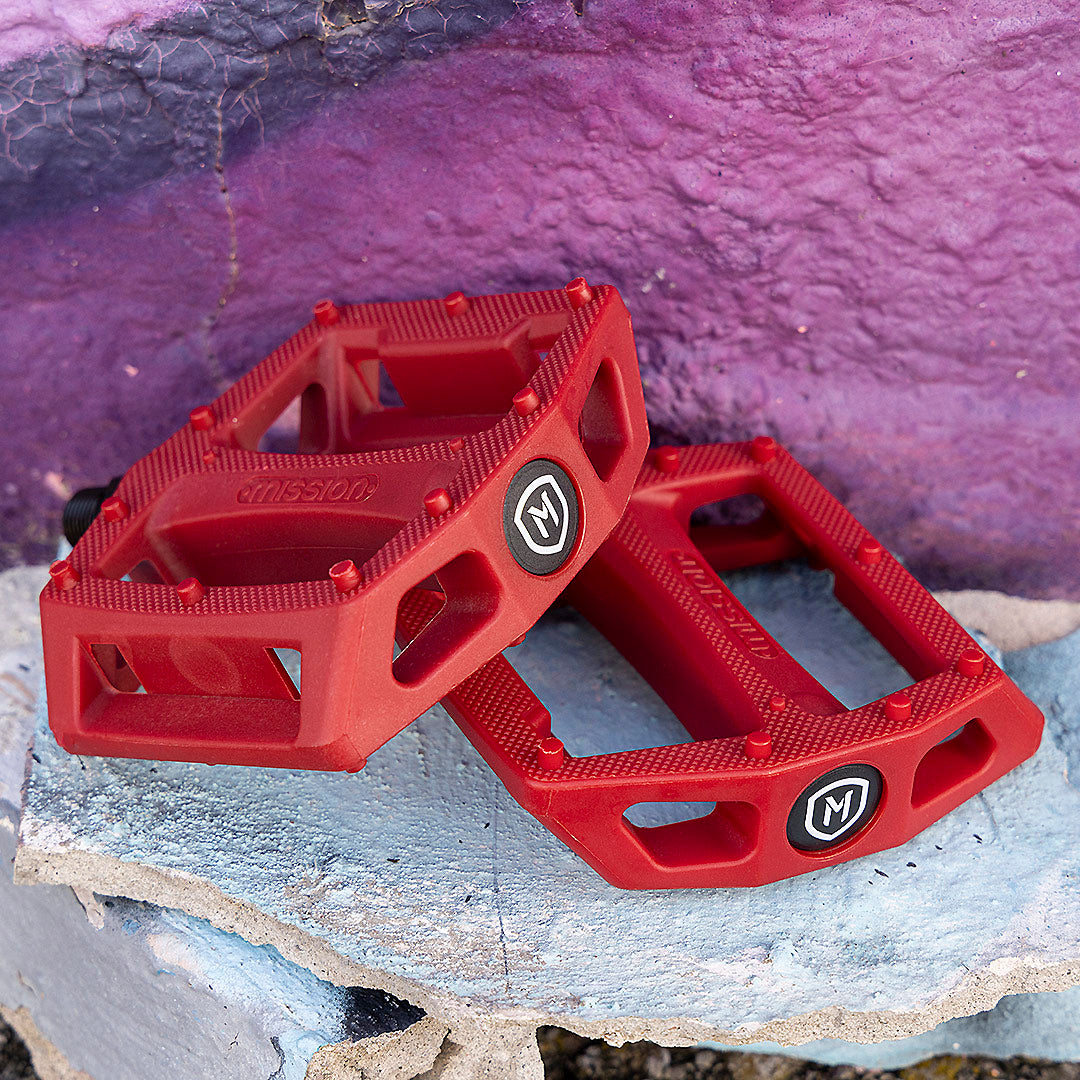 🔧 Pedali Piattaforma BMX Mission Impulse PC – Nero/Blu – Antiscivolo, Resistenti, Per Bmx Freestyle