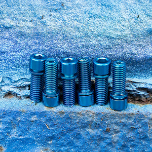Blue BMX stem bolts.